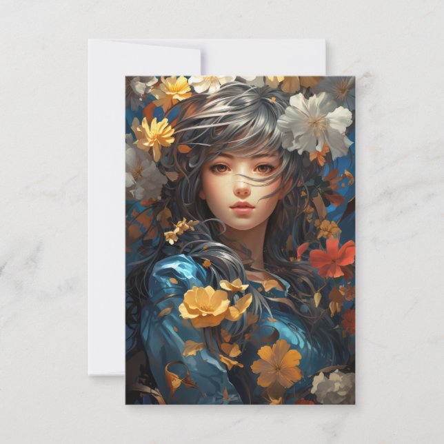 Floral Girl Einladung (Vorderseite)