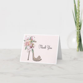 Floral Glam Stiletto Shoe Dankeskarte