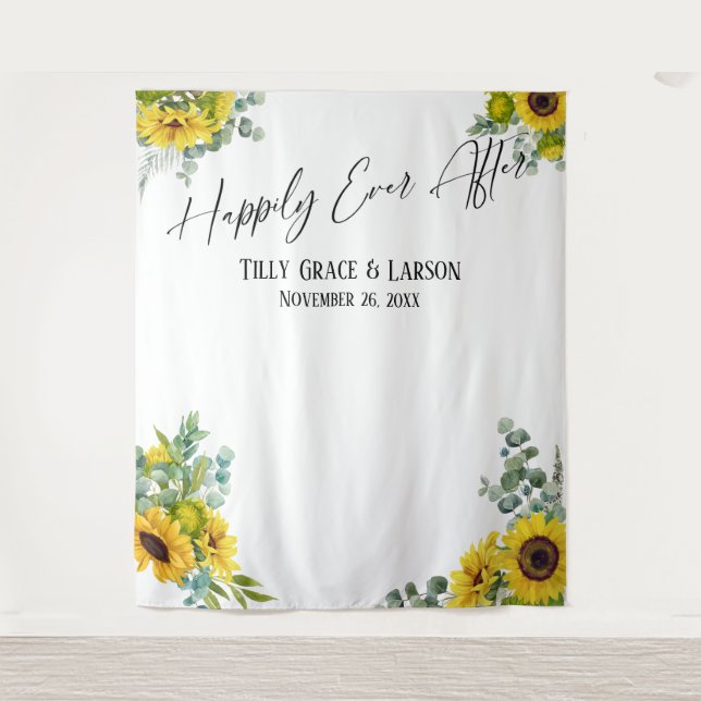 Floral glücklich immer nach dem Foto Hintergrund Wandteppich (Vorderseite)