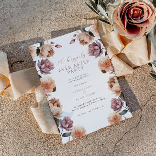 Floral glücklich immer nach Hochzeit Empfang Party Einladung