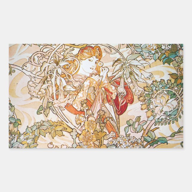 Floral Goddess Rechteckiger Aufkleber (Vorderseite)