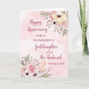 Floral Godtochter und ihr Geburtstag Karte