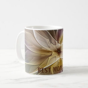 Floral Gold Eggplant Abstraktes Fraktal Beste Mama Kaffeetasse