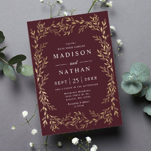 Floral Gold Faire-part de mariage victorien