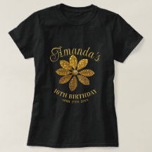 Floral Gold Glitzer Blume Sweet 16 Birthday