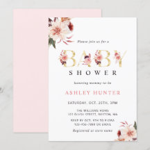 Floral Gold Letter Elegante Watercolor Kinderdusch