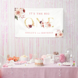 Floral Gold Letter Girl Banner