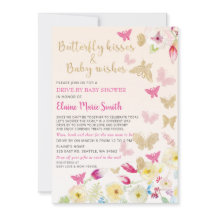 Floral Gold Pink Schmetterlinge Laufwerk durch Bab