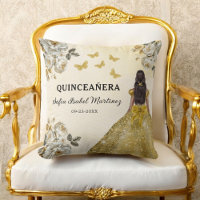 Floral Gold Princess Quinceanera Birthday