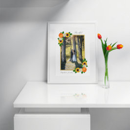 Floral Gold Rahmen Wedding Dankeskarte