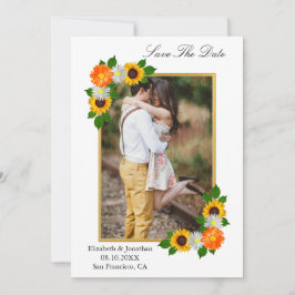 Floral Gold Rahmen Wedding Save The Date