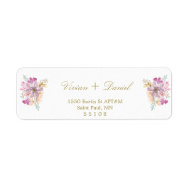 Floral Gold Rücksendeadressen-Aufkleber