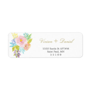 Floral Gold Rücksendeadressen-Aufkleber