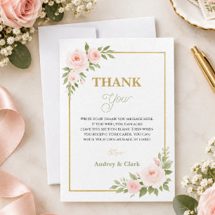 Floral Gold Schriftzug Sweet Sixteen Elegant 16. Dankeskarte