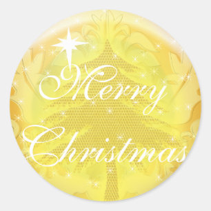 Floral Gold Sticker Gold Weihnachtsbaum mit Sterne