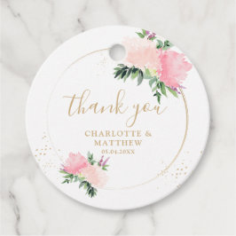 Floral Gold Vielen Dank Geschenkanhänger