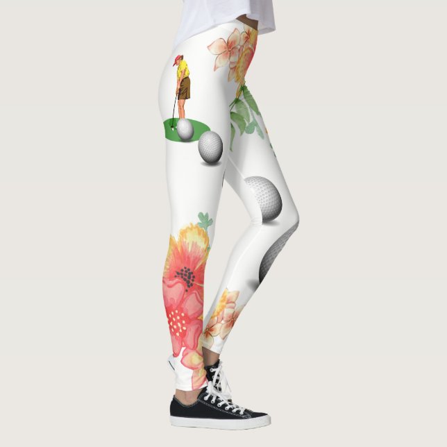 Floral Golf Balls Golfer Leggings (Rechts)