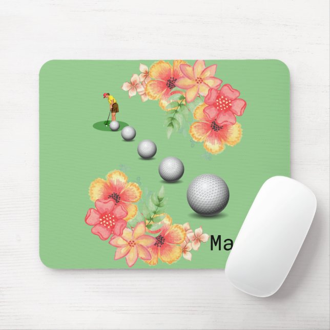 Floral Golfer Balls Mouse Pad! Mouse Pad Mousepad (Mit Mouse)