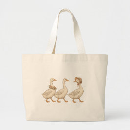 Floral Goose Canvas Tote – Vintage Farmhouse Style Jumbo Stoffbeutel