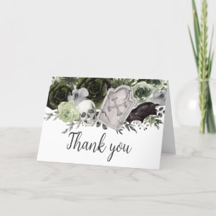 Floral Gothic Baby Dusche Dankeskarte