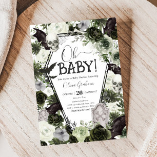 Floral Gothic Baby Dusche Einladung