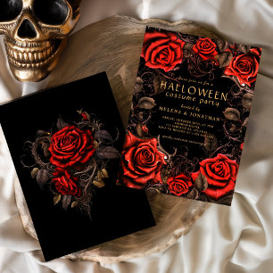 Floral-gotische Halloween-Kostümparty für Erwachse Einladung