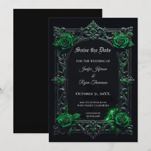 Floral-gotische Halloween-Save-the-Date-Einladung Einladung