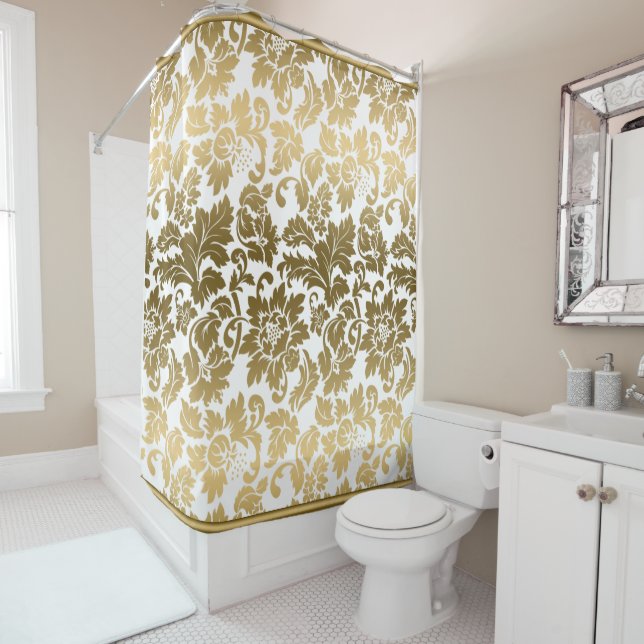 Floral Gradient Damask Duschvorhang (Beispiel)