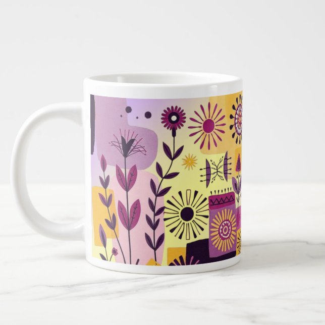 Floral graffiti Jumbo-Tasse (Links)