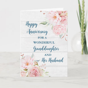 Floral Grandtochter und ihr Ehemännchen Jahrestag Karte