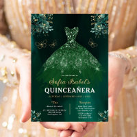 Floral Green Bilingual Spanish Quinceanera