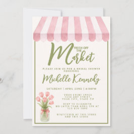 Floral Green Fresh Off The Market Bridal Shower  Einladung