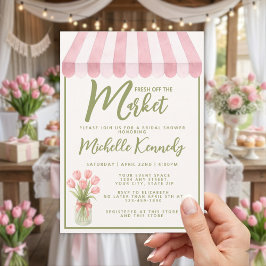 Floral Green Fresh Off The Market Bridal Shower  Einladung