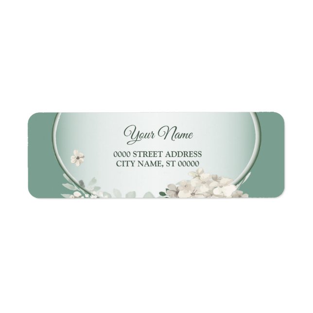 Floral Green Geometric Wedding Return Address (Vorne)