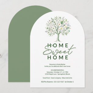 Floral Green Maison Douce Maison Invitation de Cha