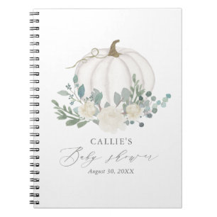 Floral Greenery Baby shower Citrouille Livre d'or