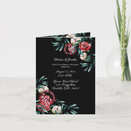 Floral Greenery Elegant Chic Script Name Wedding Einladung