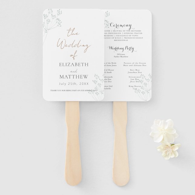 Floral Greenery Program Fächer (Vorne und Hinten)