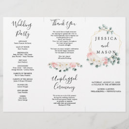 Floral Greenery Tri-Fold Hochzeitsprogramm