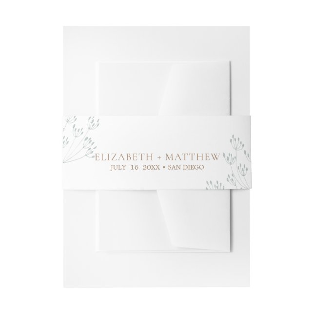 Floral Greenery Wedding Einladungsbanderole (Vorderseite Beispiel)