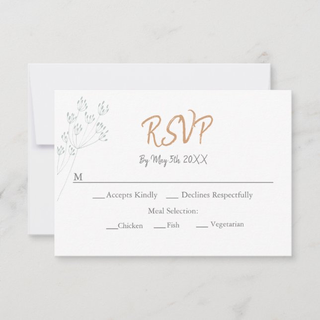 Floral Greenery Wedding RSVP Karte (Vorderseite)