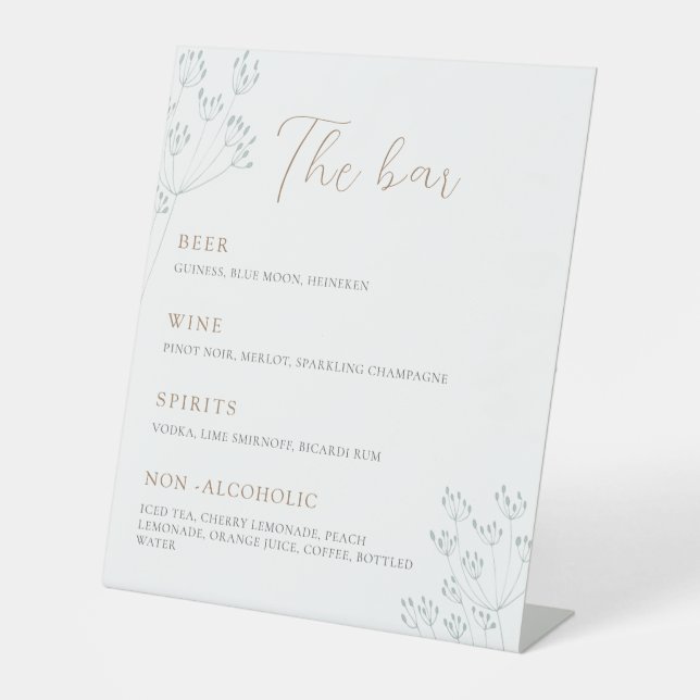 Floral Greenery Wedding Sockelschild (Vorderseite)