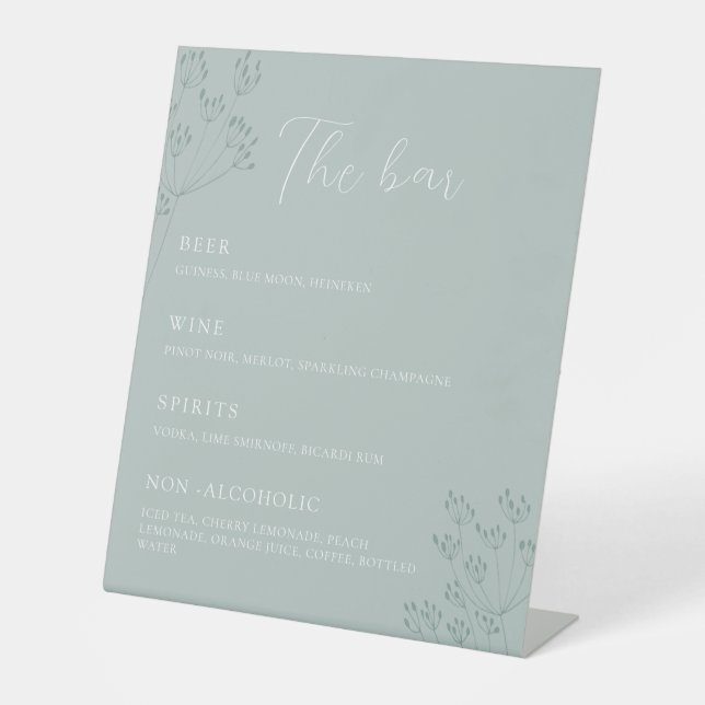 Floral Greenery Wedding Sockelschild (Vorderseite)