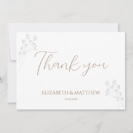 Floral Greenery Wedding Thank You Card Dankeskarte
