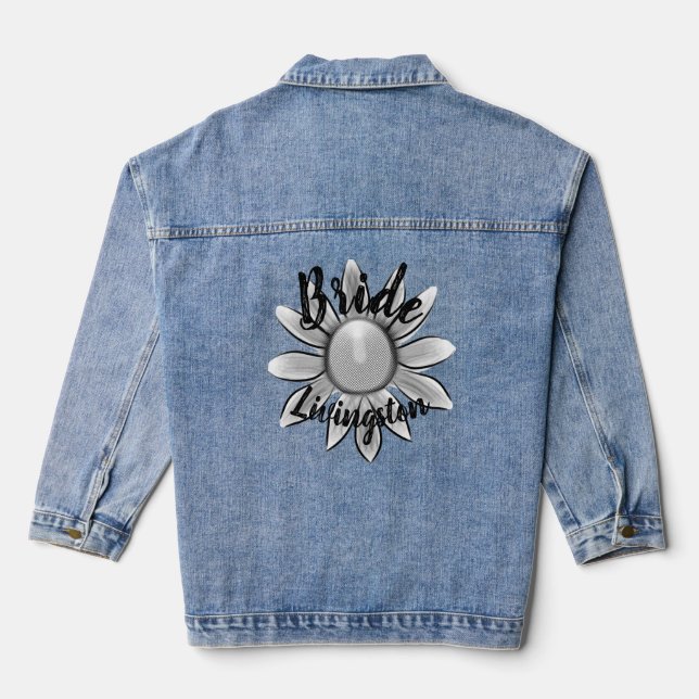 Floral Grey Grey Daisy Bride Mariage Cadeau (Verso)