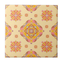 Floral Grid Ceramic Tile Fliese