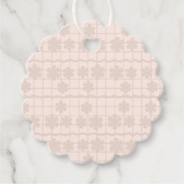 Floral Grid Favor Tags Geschenkanhänger