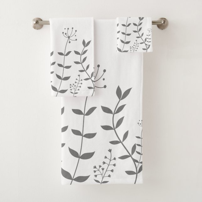 Floral gris et blanc moderne (En situation)