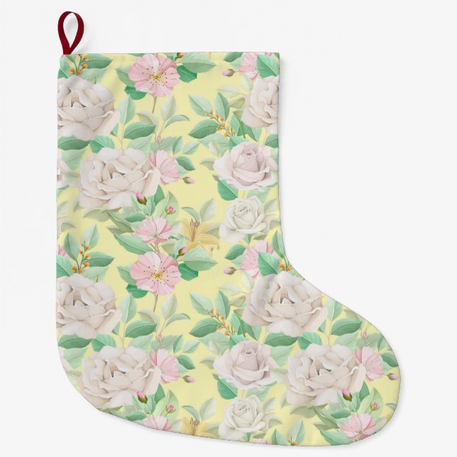 floral großer weihnachtsstrumpf (Vorderseite)