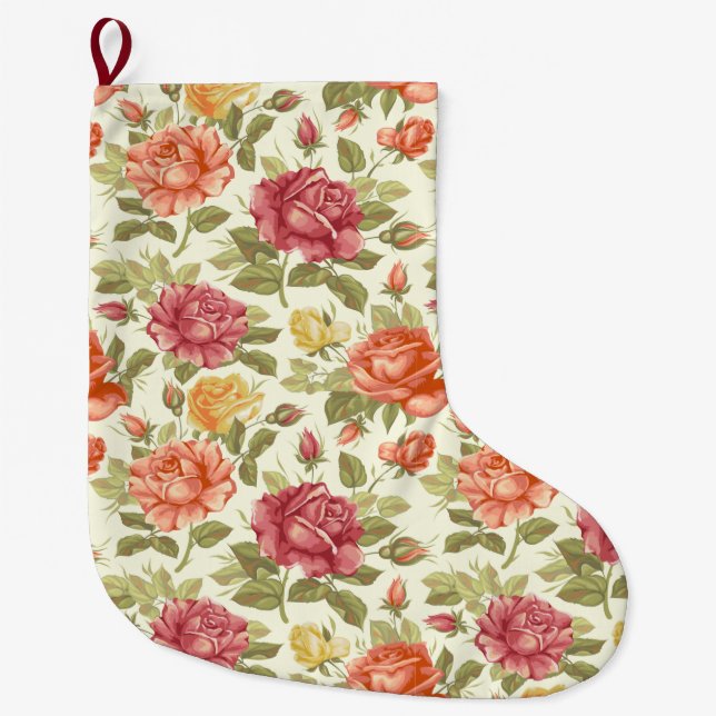 floral großer weihnachtsstrumpf (Vorderseite)